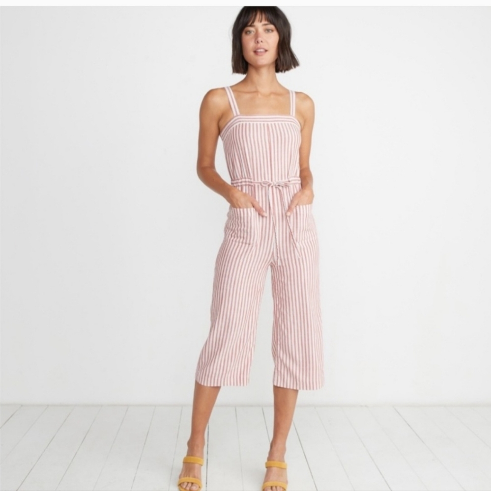 Marine Layer Rita Jumpsuit in Cherry Stripe Size Medium